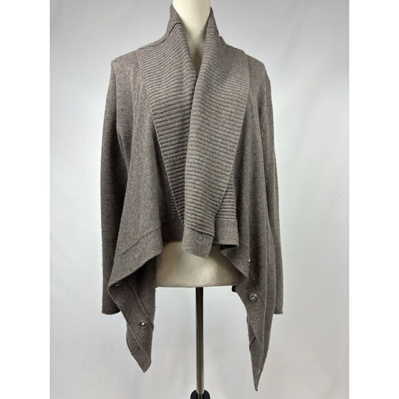 Greylin Anthropologie Cardigan Brown Greige Medium Wool Cashmere Angora Blend - Picture 11 of 11